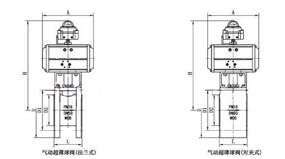 氣動(dòng)對夾式球閥Q671F結(jié)構(gòu)圖紙 氣動(dòng)對夾式球閥Q671F結(jié)構(gòu)圖紙